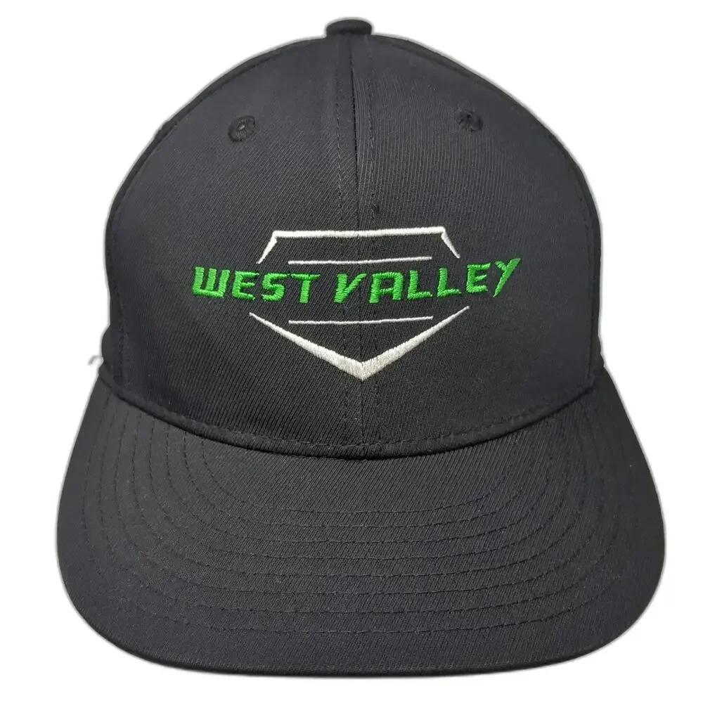 Champro Baseball Cap Black M West Valley Embroidered Stretch Fit Grey Under Hat